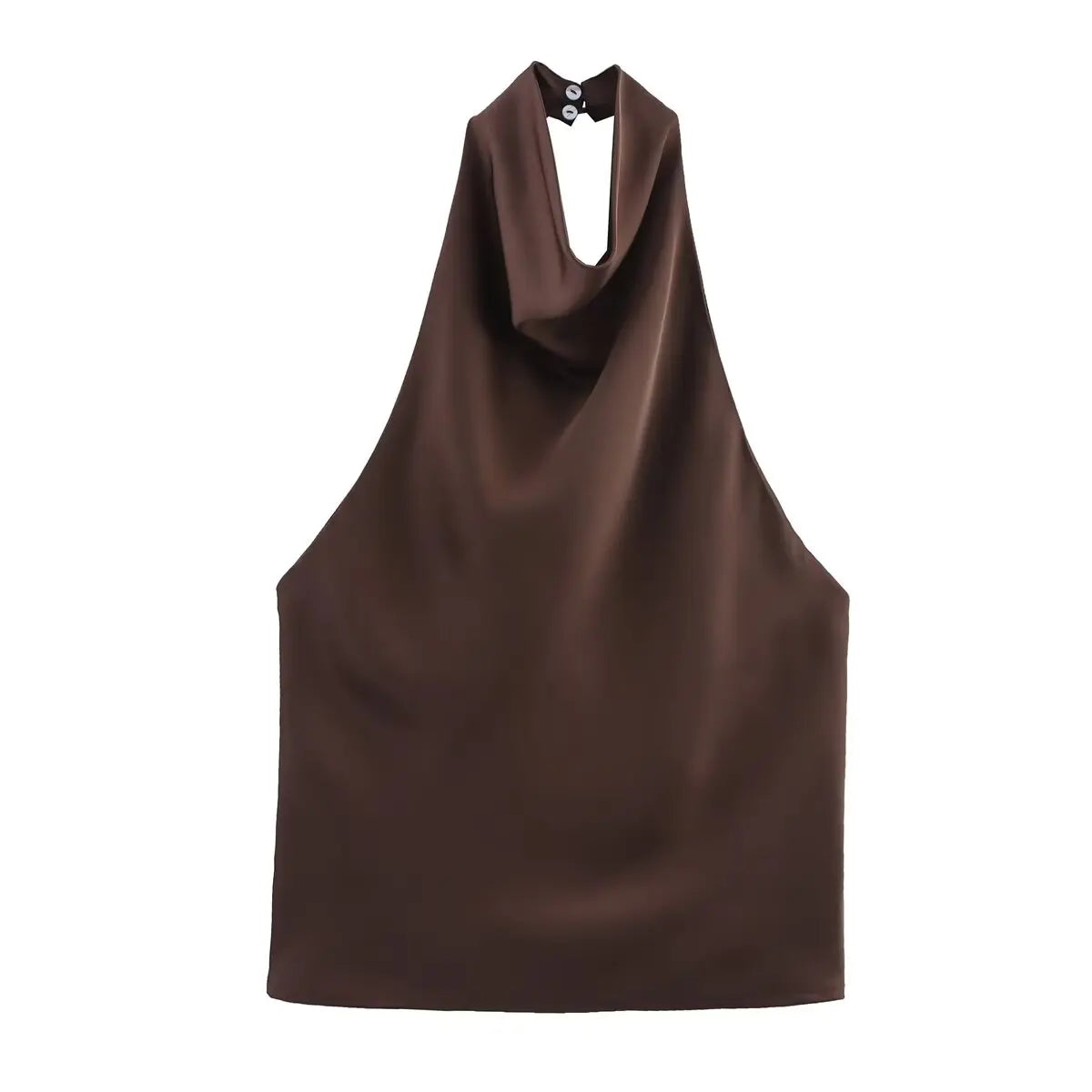 Top Satin Dos Nu Femme | Haut Élégant Col Halter – Hope & Light Girlz