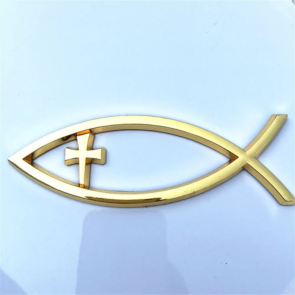 Sticker Voiture Ichthus â Famille & Croix