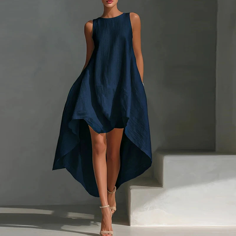 ✨ Robe Bohème Asymétrique Femme – Robe Fluide Été Chic & Décontractée