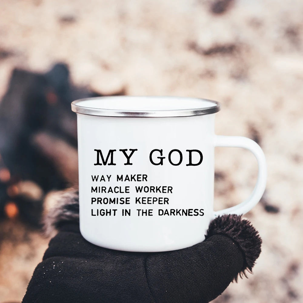 Mug chrétien “Be the Light” – Matthieu 5:14 | Foi, Espoir & Amour