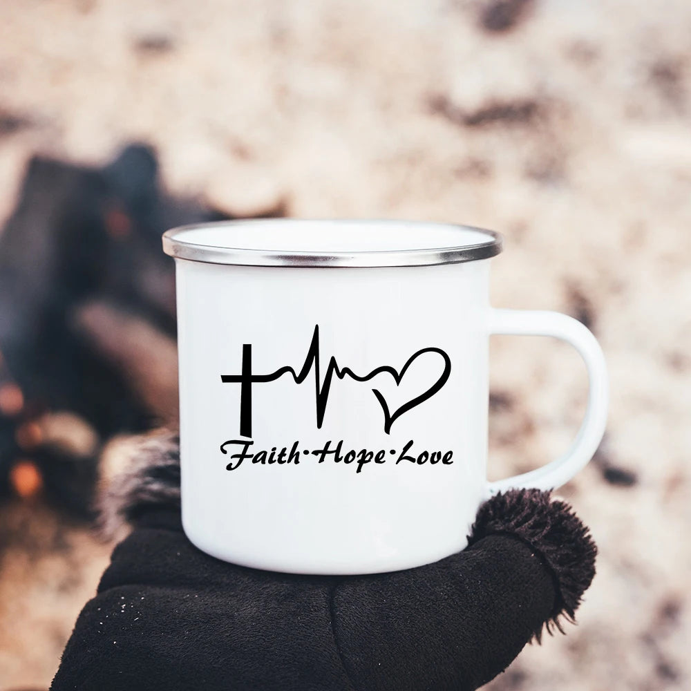Mug chrétien “Be the Light” – Matthieu 5:14 | Foi, Espoir & Amour