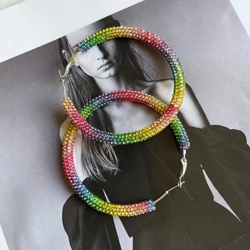 Grandes créoles en cristaux scintillants – Brille de ta lumière divine | Hope & Light Girlz