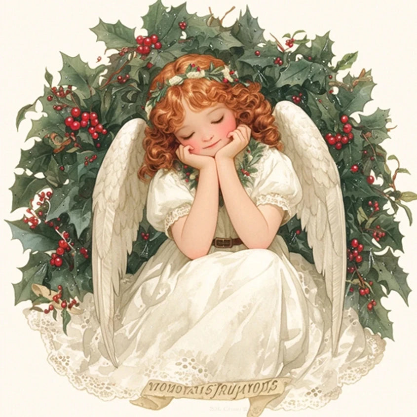 Tableau Diamond Painting – Petits Anges Vintage Chrétiens | Art de prière et détente spirituelle DIY