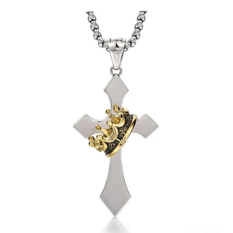 Collier Croix Royale – Pendentif argenté et doré symbolisant le Règne du Christ | Hope & Light Girlz