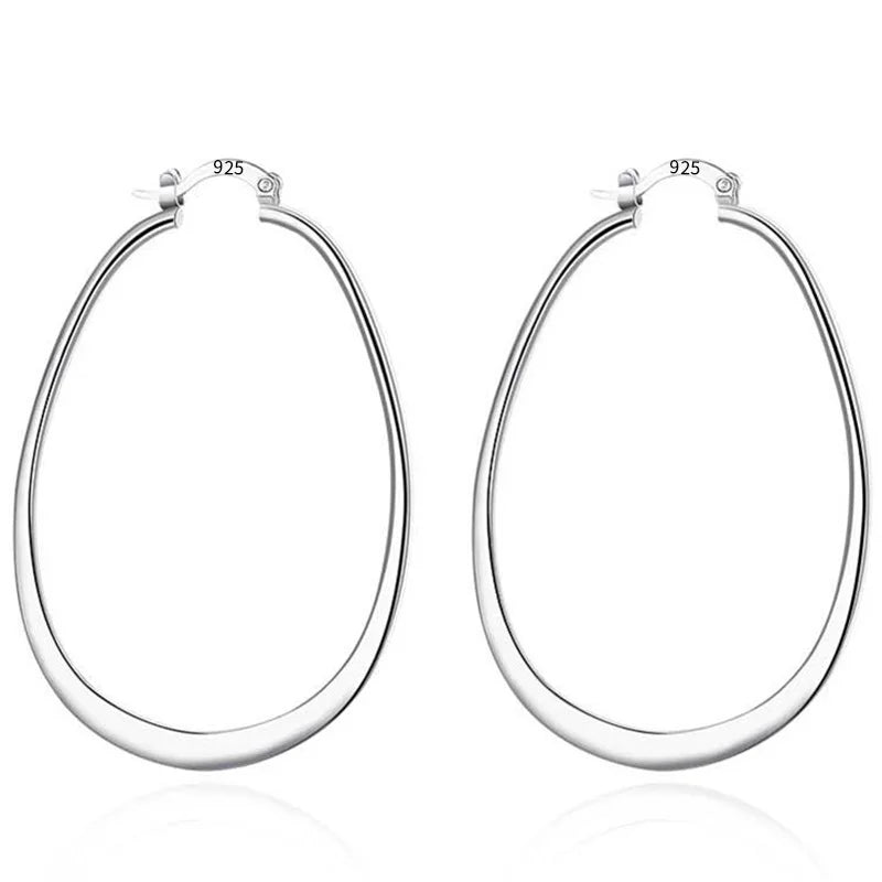 Créoles larges en argent sterling 925 – Finition brillante et style affirmé | Hope & Light Girlz