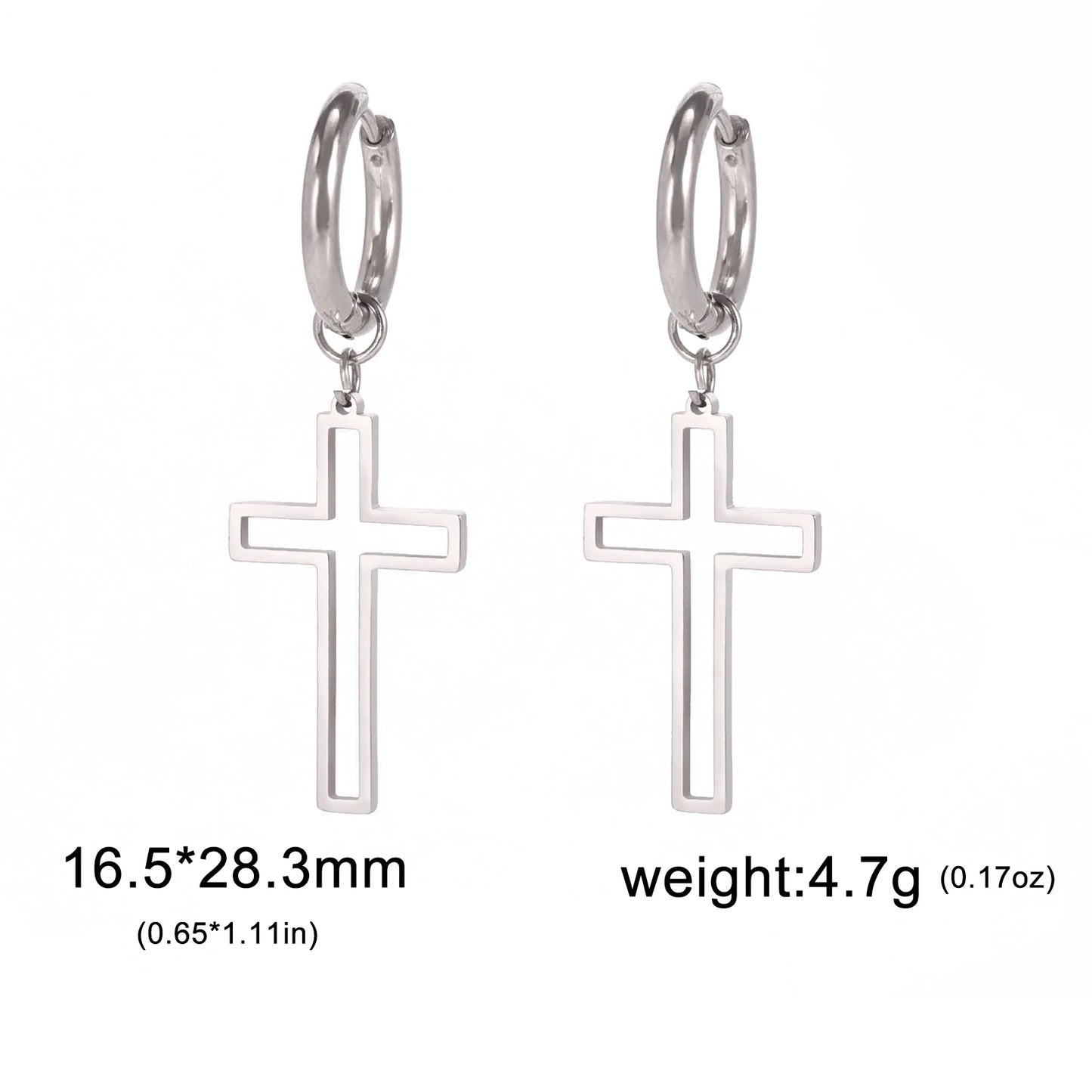 Boucles d’oreilles croix en acier inoxydable – Foi et élégance | Hope & Light Girlz