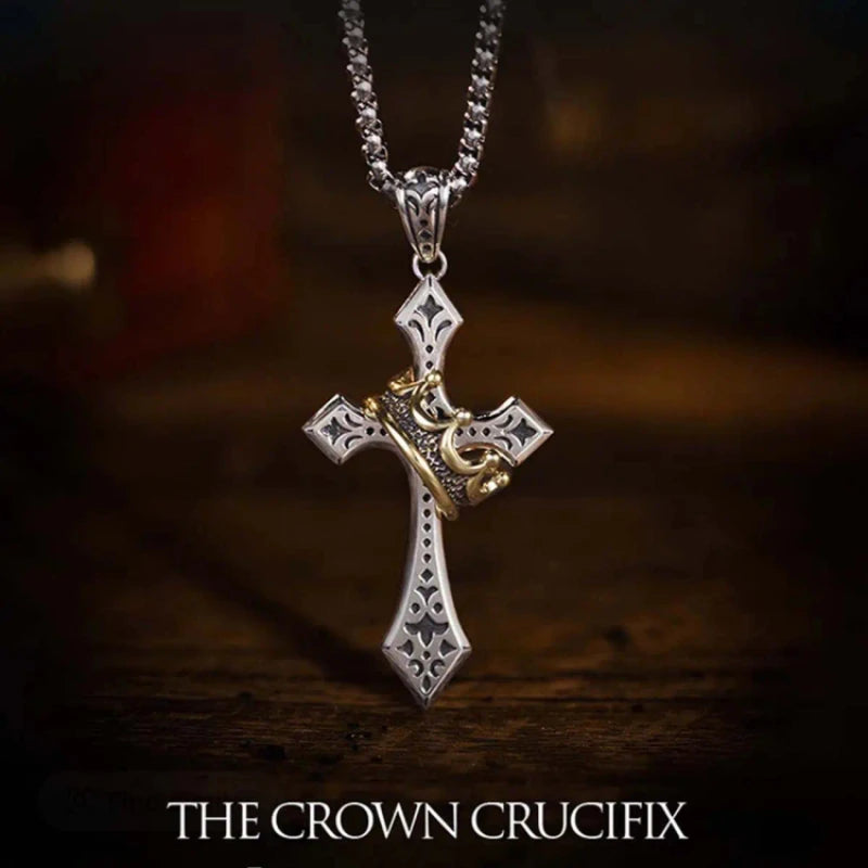 Collier Croix Royale – Pendentif argenté et doré symbolisant le Règne du Christ | Hope & Light Girlz