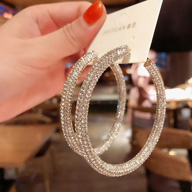 Grandes créoles en cristaux scintillants – Brille de ta lumière divine | Hope & Light Girlz