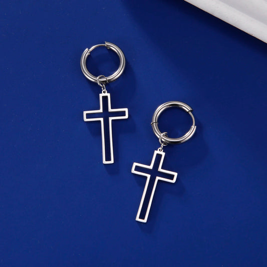 Boucles d’oreilles croix en acier inoxydable – Foi et élégance | Hope & Light Girlz