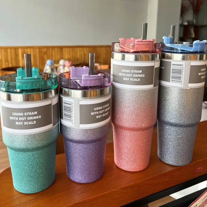 🌸 Mug isotherme "Hope & Light" 890 ml – Acier inoxydable et éclat céleste