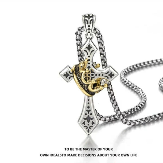 Collier Croix Royale – Pendentif argenté et doré symbolisant le Règne du Christ | Hope & Light Girlz