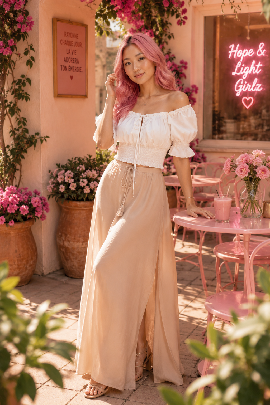 Chemisier Bohème Chic Épaules Dénudées « Summer Angel » – Blouse Romantique à Nœud et Manches Bouffantes