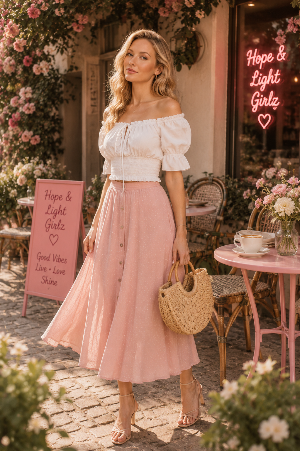 Chemisier Bohème Chic Épaules Dénudées « Summer Angel » – Blouse Romantique à Nœud et Manches Bouffantes