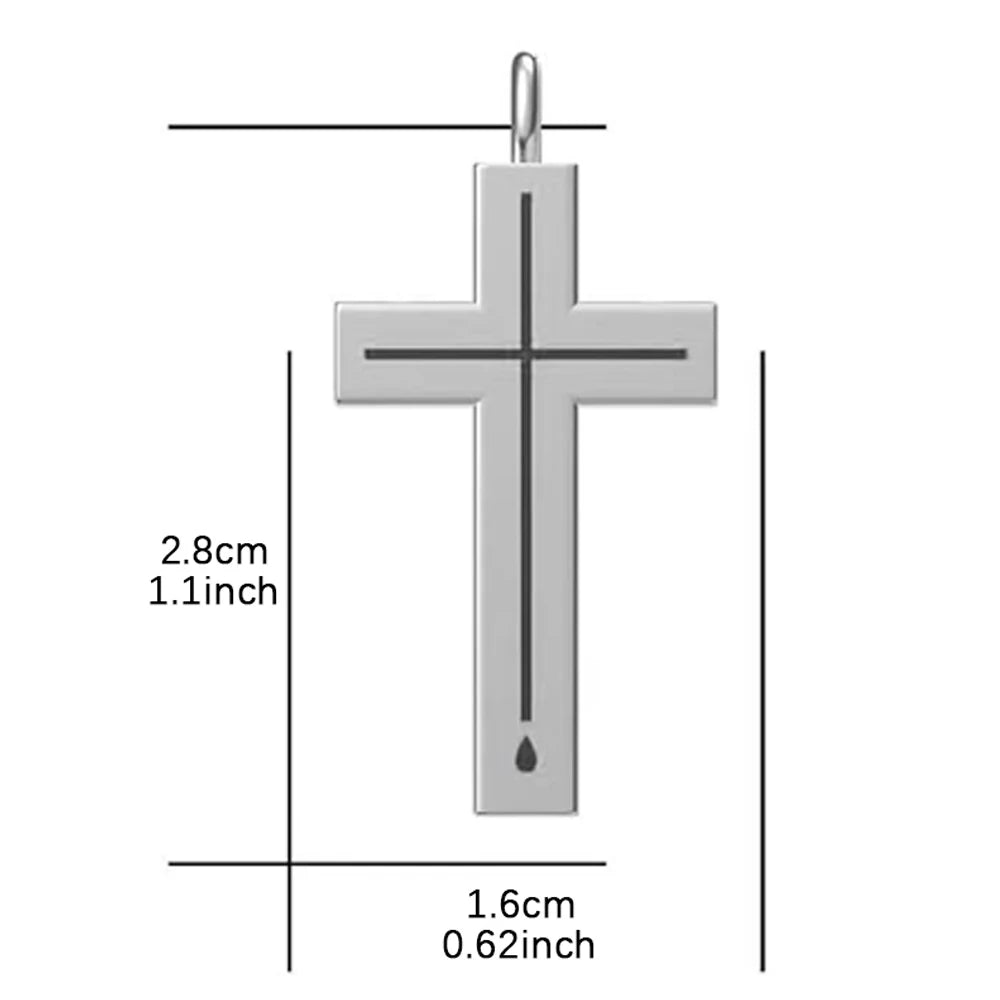 ✨ Collier Croix en acier inoxydable – Pendentif 2,8 cm – Noir, Or ou Argent – Bijou chrétien moderne