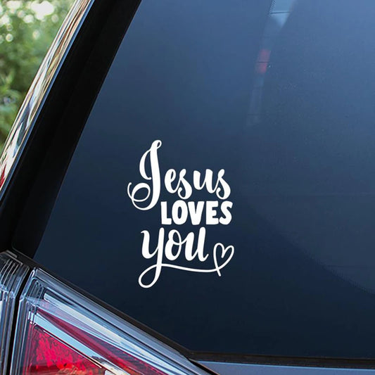 Sticker Voiture « Jesus Loves You » 20cmx15cm