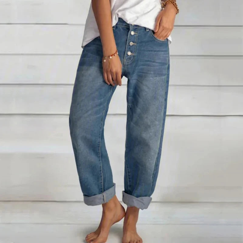 Jean Boyfriend Vintage Femme Taille Unique – Denim Casual Chic du S au XXXL | Hope & Light Girlz