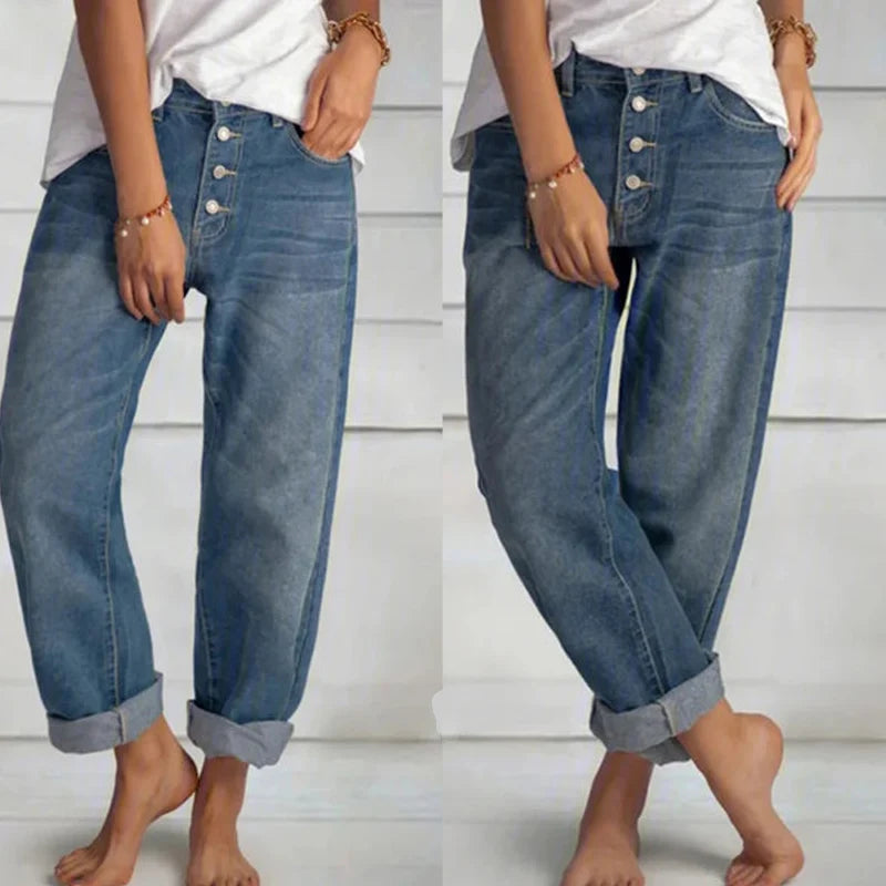Jean Boyfriend Vintage Femme Taille Unique – Denim Casual Chic du S au XXXL | Hope & Light Girlz
