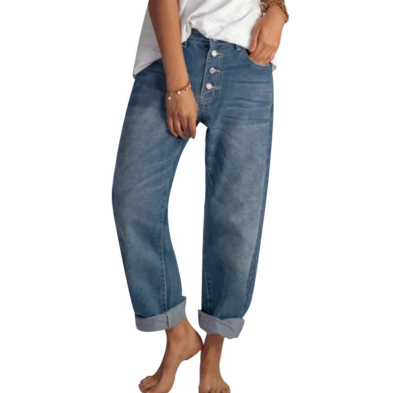 Jean Boyfriend Vintage Femme Taille Unique – Denim Casual Chic du S au XXXL | Hope & Light Girlz