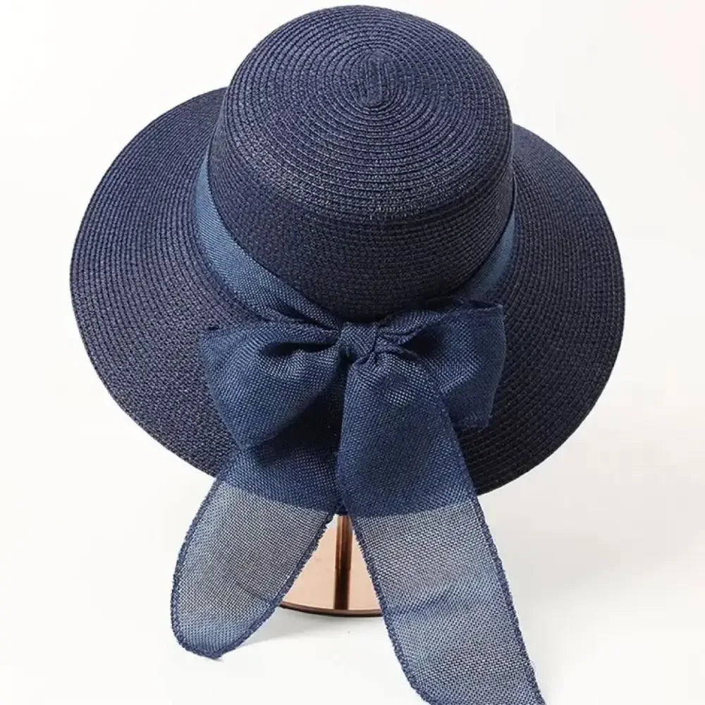 Chapeau de Plage Femme Élégant – Capeline en Paille avec Nœud | Protection Solaire Été 2026