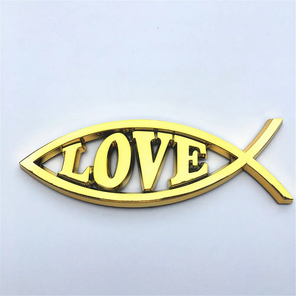 Sticker Voiture Ichthus – Famille & Croix