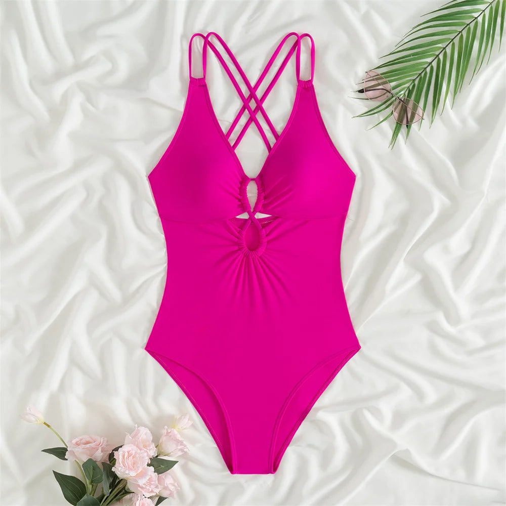 Maillot de Bain Une Pièce Glamour Dos Croisé | Hope & Light Girlz
