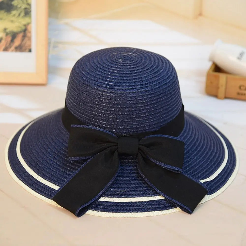 Chapeau de Plage Femme Élégant – Capeline en Paille avec Nœud | Protection Solaire Été 2026
