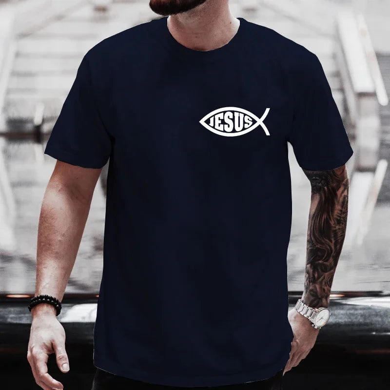 Tee-shirt Mixte “JESUS Fish” — Foi simple, style puissant