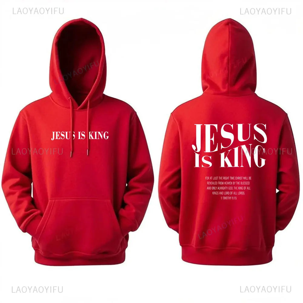 Sweat à capuche femme “JESUS IS KING” – Hoodie chrétien fashion | Hope And Light Girlz