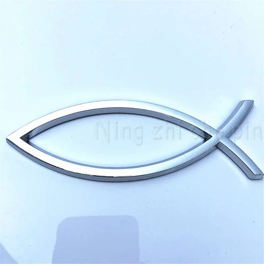 Sticker Voiture Ichthus – Famille & Croix