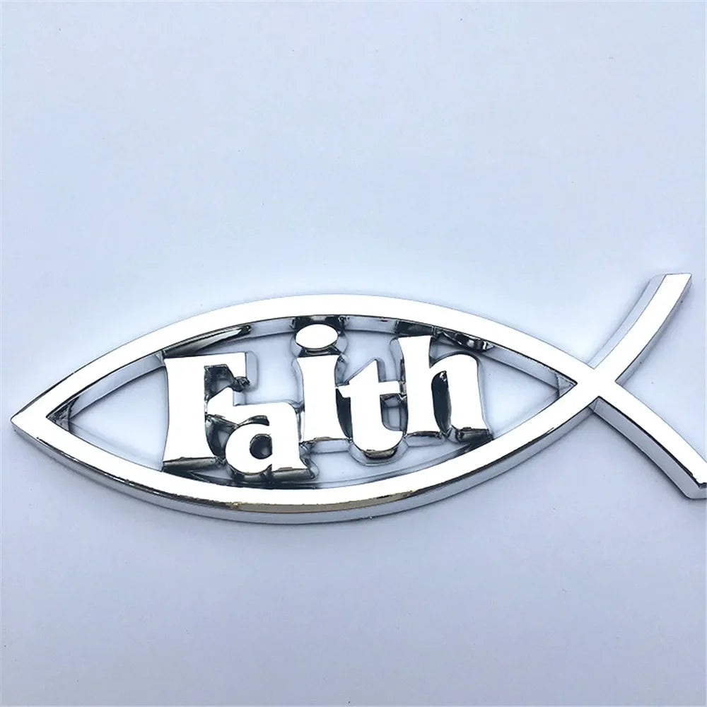 Sticker Voiture Ichthus – Famille & Croix