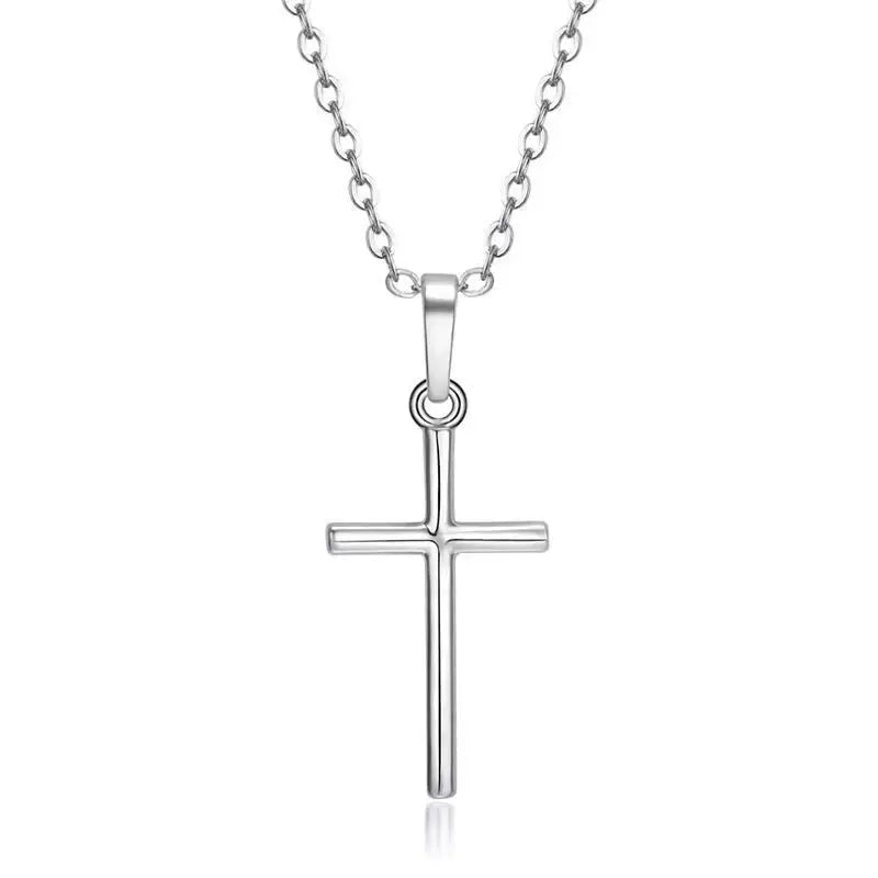 🏷️Collier Croix Minimaliste Unisexe – Pendentif Croix Acier Style Moderne (Or & Argent) Collier chrétien tendance homme & femme – bijou foi discret