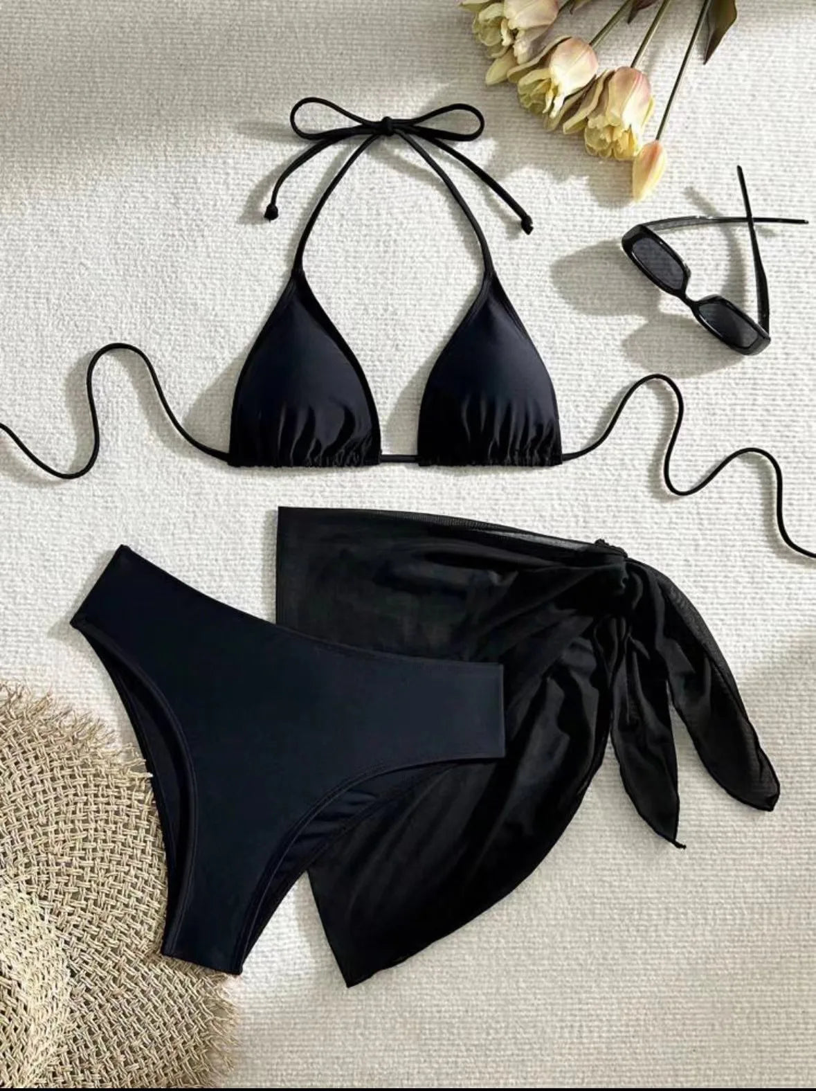 Maillot de Bain 4 Pièces Femme | Bikini avec Jupe et Top Assorti