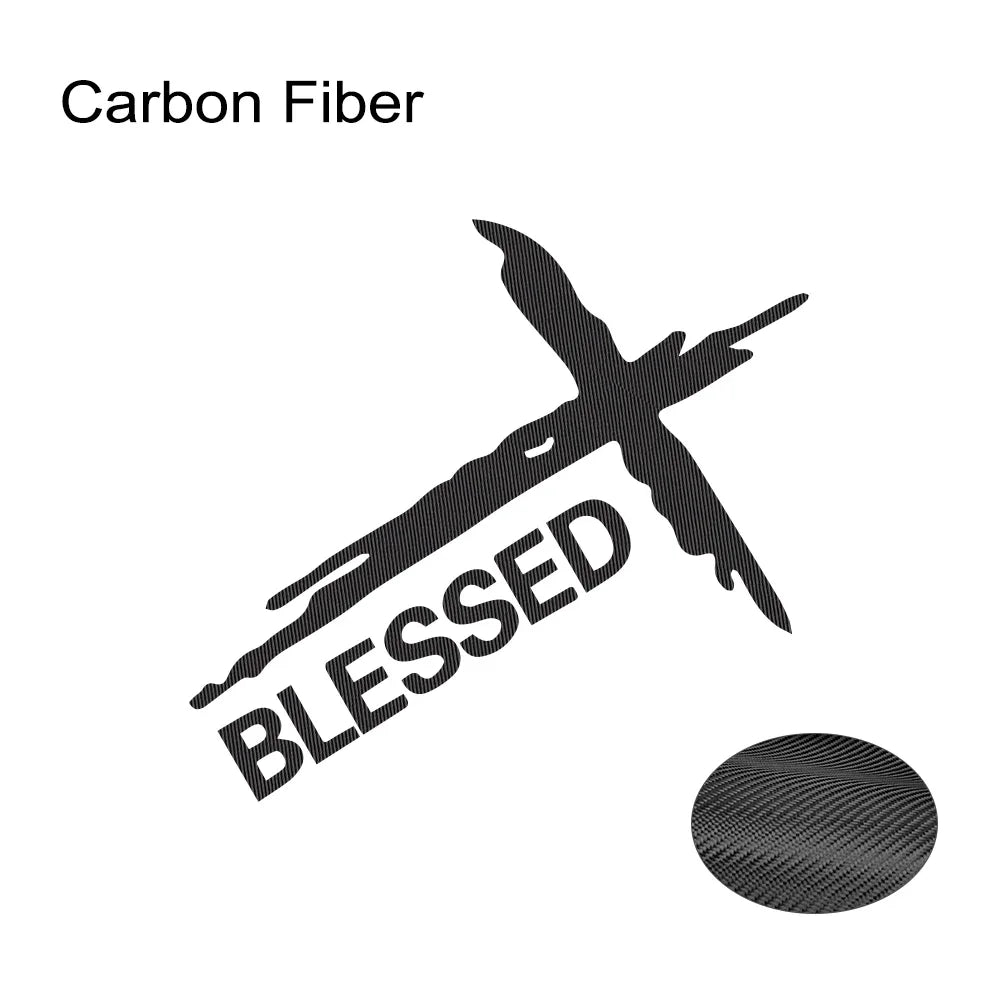 Sticker Voiture & Mur « BLESSED » – Croix du Christ