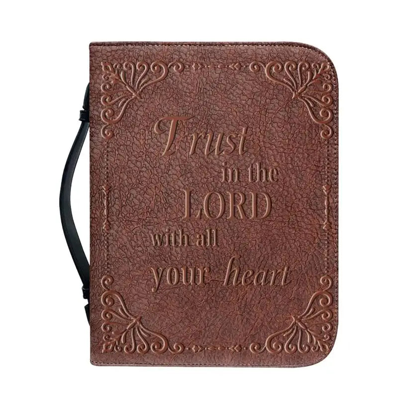 Housse de Bible Simili-Cuir – « Trust in the Lord » 🌿