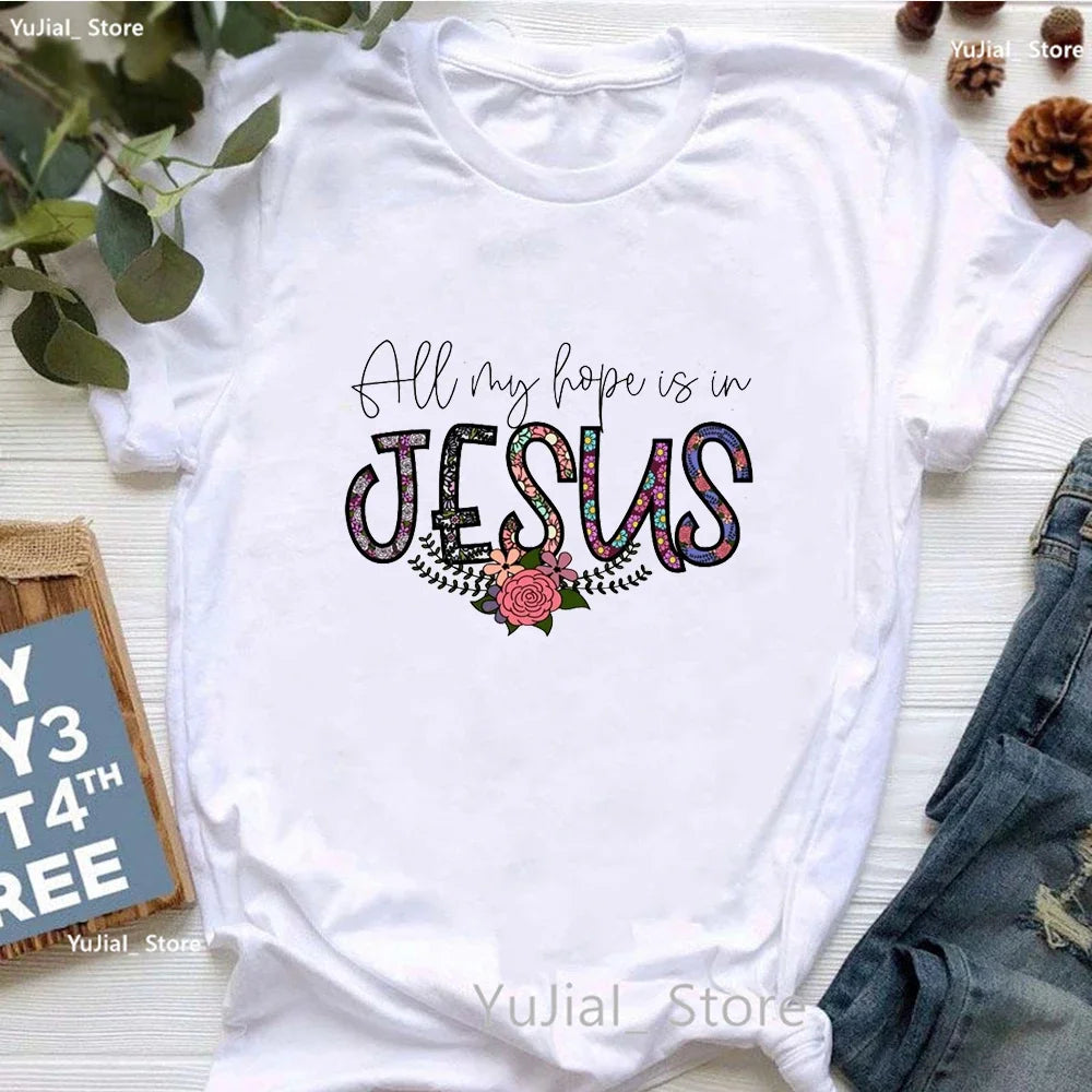 T-shirt chrétien femme – Jésus-Christ & Foi | 20 motifs au choix | Hope & Light Girlz