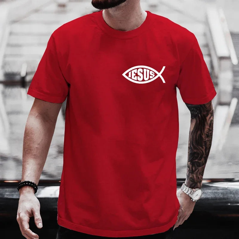 Tee-shirt Mixte “JESUS Fish” — Foi simple, style puissant