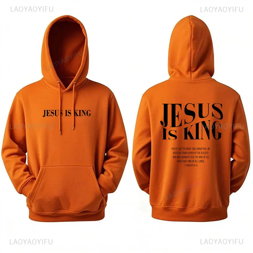 Sweat à capuche femme “JESUS IS KING” – Hoodie chrétien fashion | Hope And Light Girlz