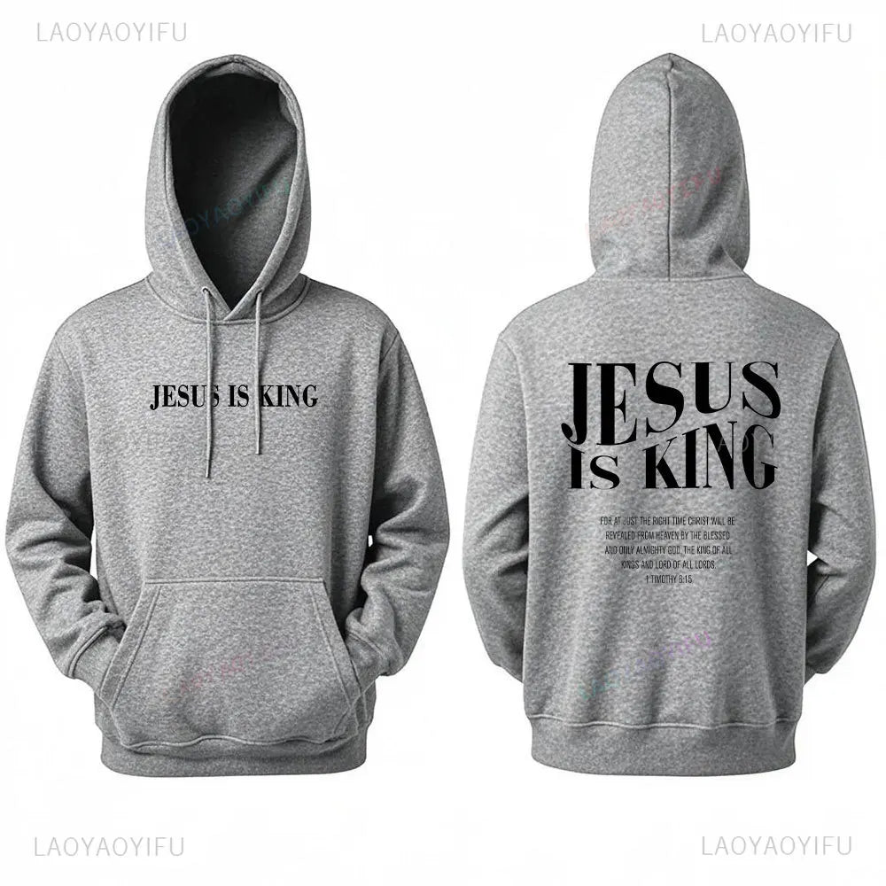 Sweat à capuche femme “JESUS IS KING” – Hoodie chrétien fashion | Hope And Light Girlz