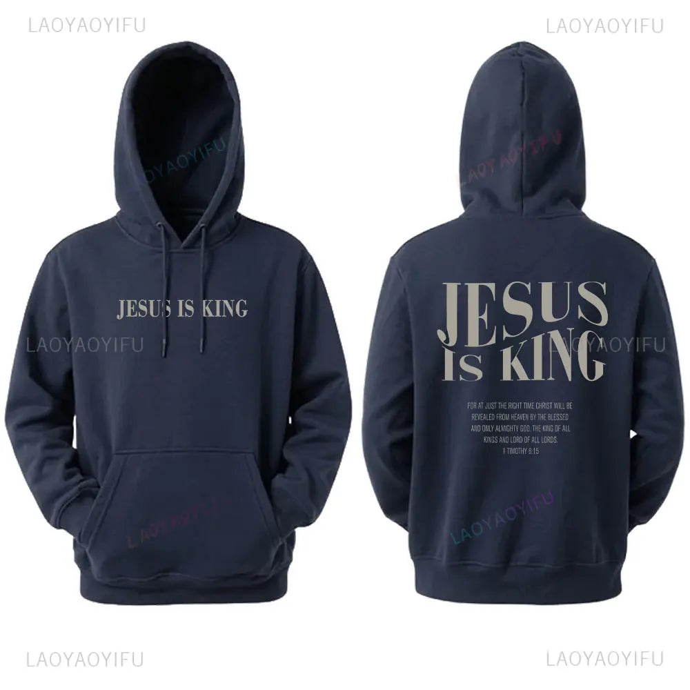 Sweat à capuche femme “JESUS IS KING” – Hoodie chrétien fashion | Hope And Light Girlz