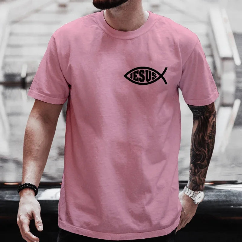 Tee-shirt Mixte “JESUS Fish” — Foi simple, style puissant