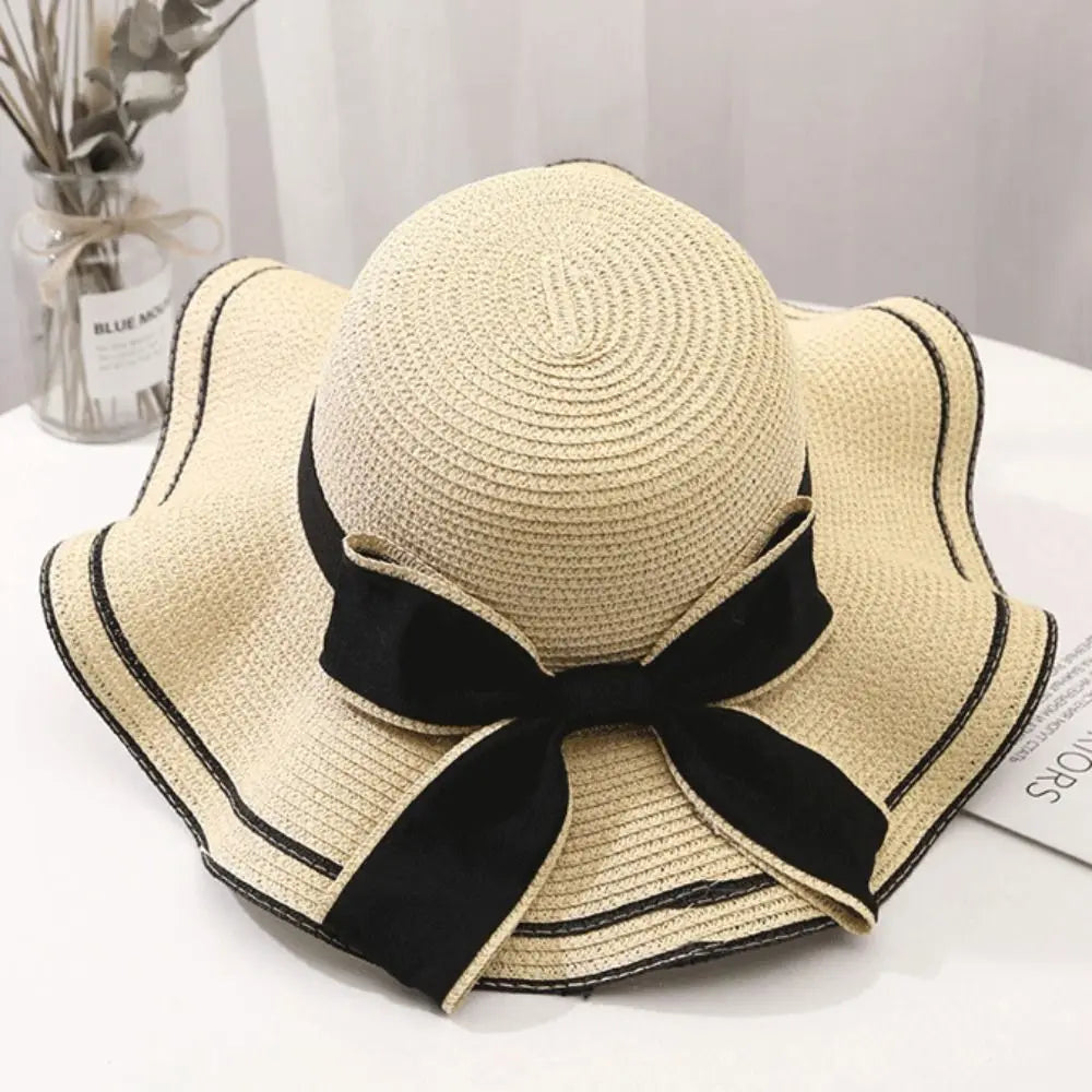 Chapeau de Plage Femme Élégant – Capeline en Paille avec Nœud | Protection Solaire Été 2026
