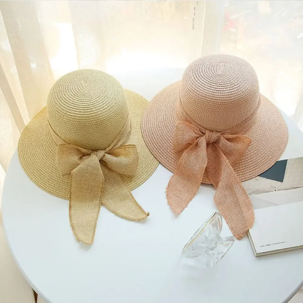 Chapeau de Plage Femme Élégant – Capeline en Paille avec Nœud | Protection Solaire Été 2026