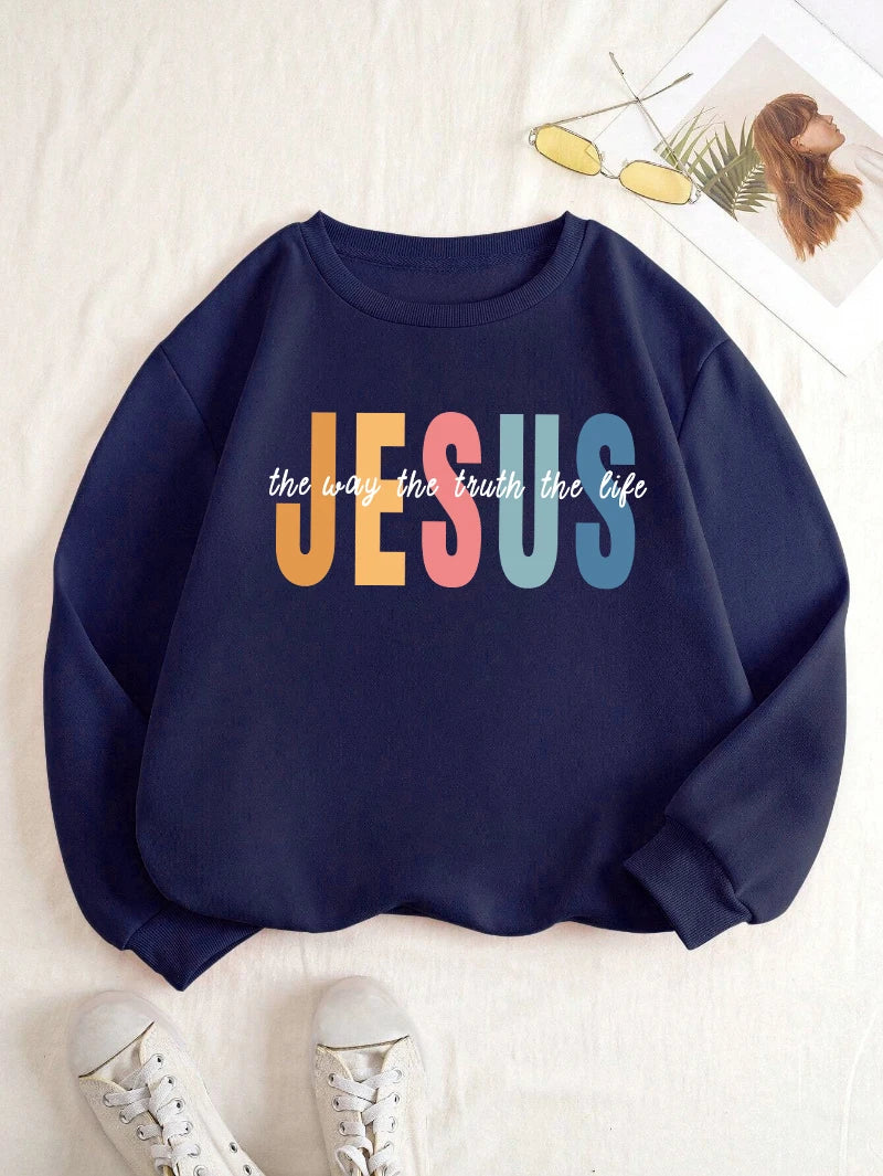 Sweat “JESUS — The Way, The Truth, The Life” – 12 Couleurs – Pull Chrétien Confort & Style