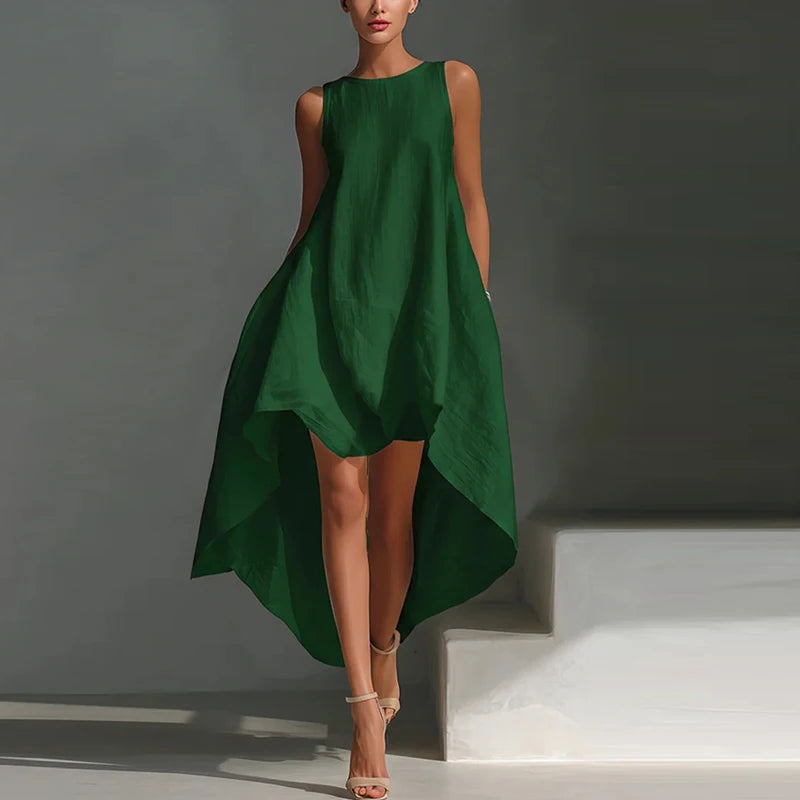 ✨ Robe Bohème Asymétrique Femme – Robe Fluide Été Chic & Décontractée