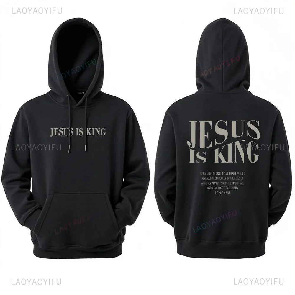 Sweat à capuche femme “JESUS IS KING” – Hoodie chrétien fashion | Hope And Light Girlz
