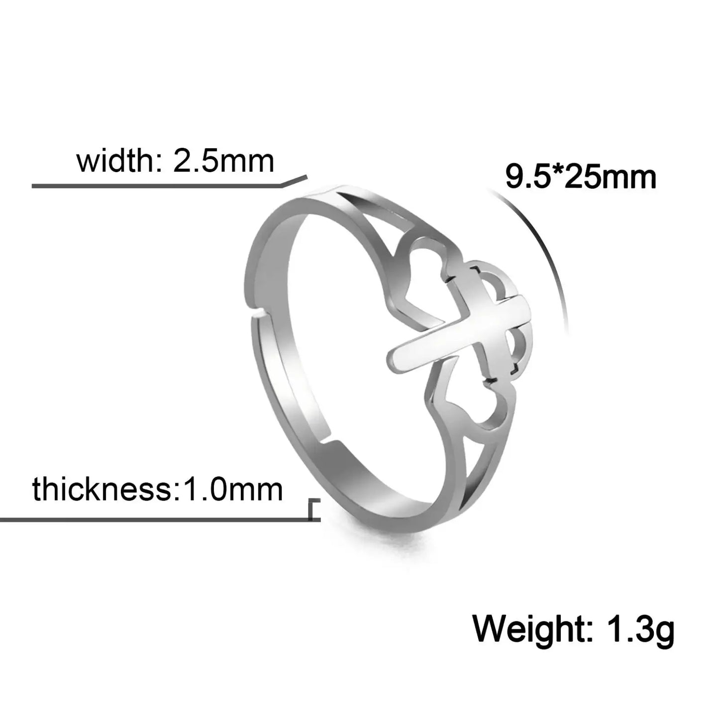 ✨ Bague Croix Élégante Femme – Bijou Chrétien Doré ou Argenté | Hope & Light Girlz