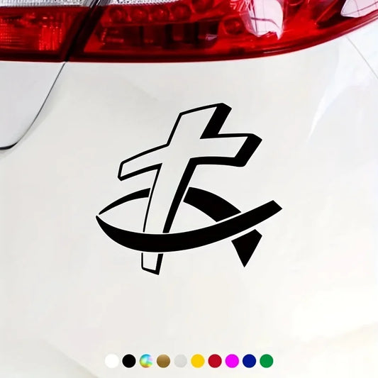 Sticker Voiture Croix – Symbole de Foi