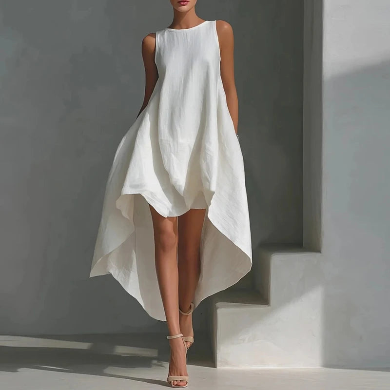 ✨ Robe Bohème Asymétrique Femme – Robe Fluide Été Chic & Décontractée