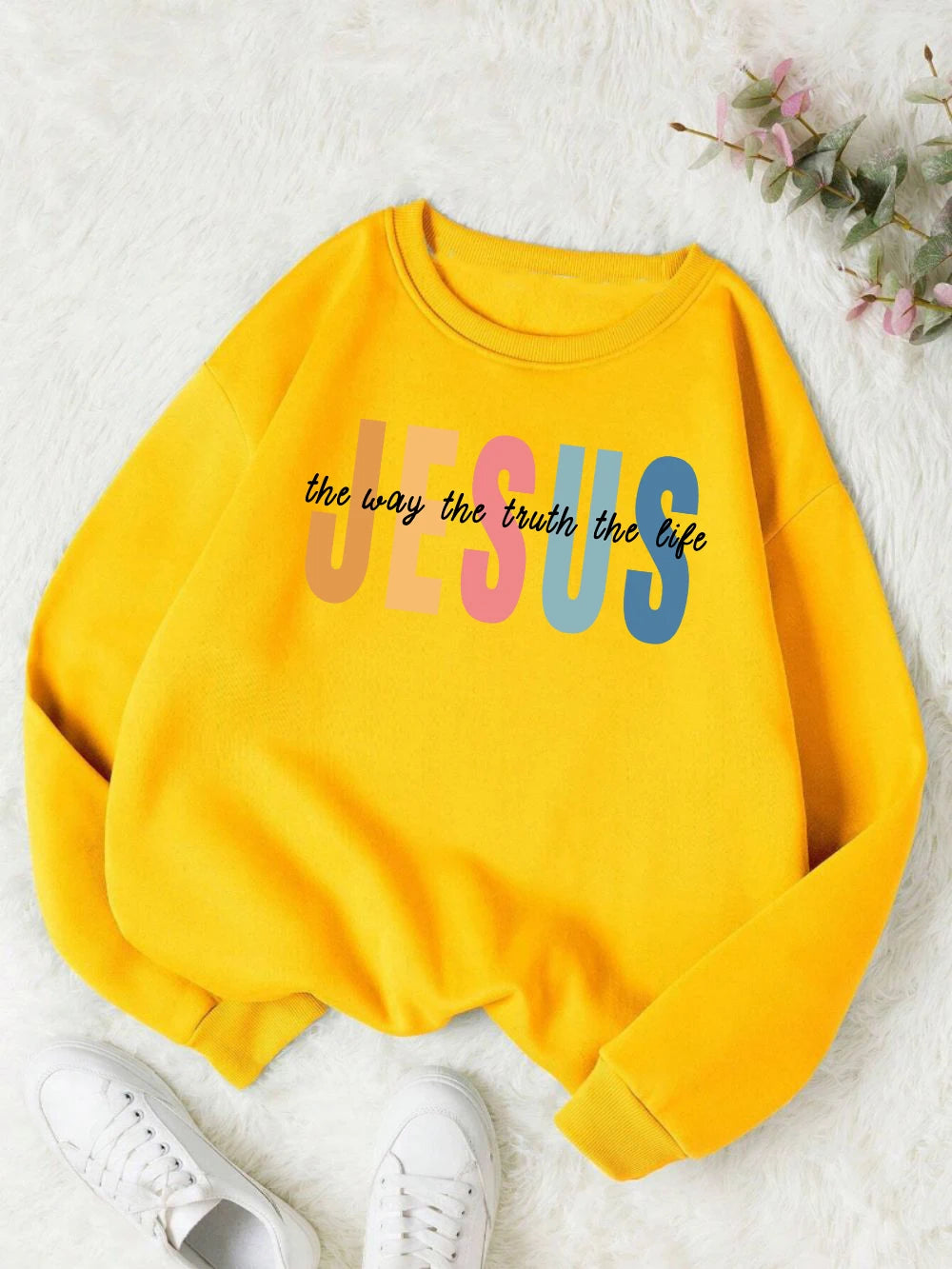 Sweat “JESUS — The Way, The Truth, The Life” – 12 Couleurs – Pull Chrétien Confort & Style
