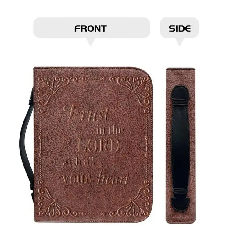 Housse de Bible Simili-Cuir – « Trust in the Lord » 🌿